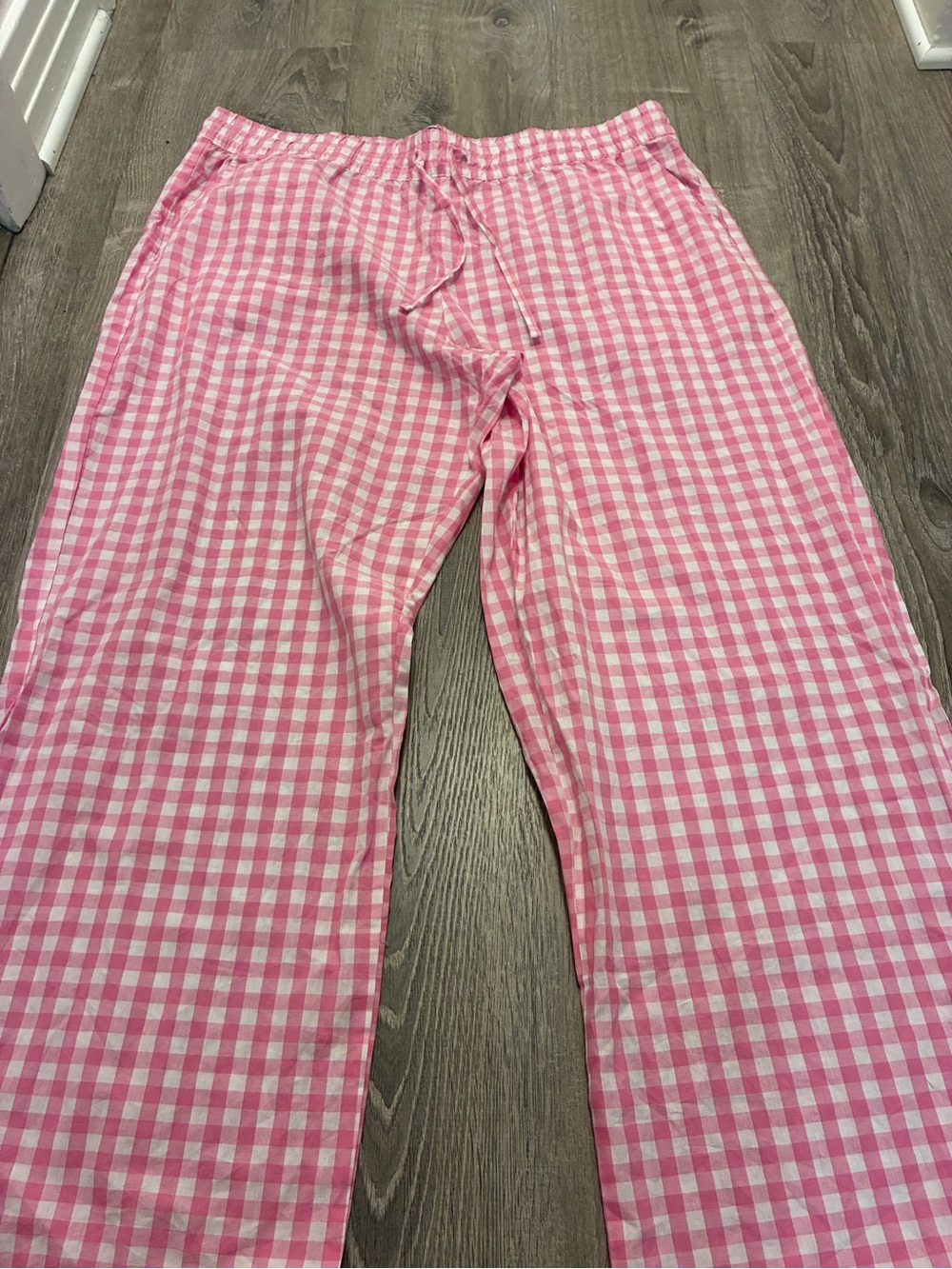 New GAP Poplin Pink Gingham Cotton Pajama Pants XL - Picture 5 of 12